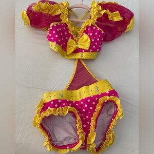 Pink and Yellow Polka Dot Kids Costume